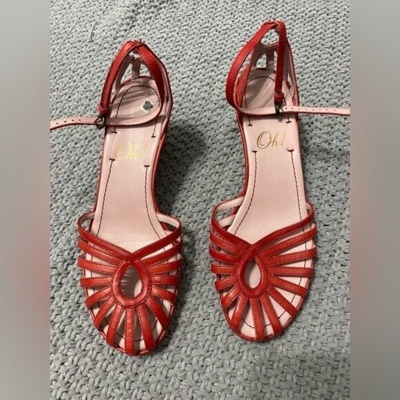 Oh Shoes - Oh Women's Red Strappy Sandals